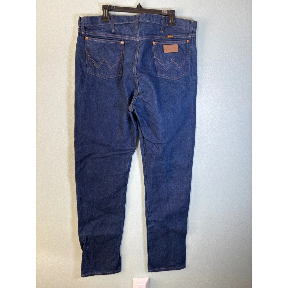 Wrangler 13MWZ Cowboy Cut Jeans Mens 40x38 Indigo Blue High Rise Stacked Western